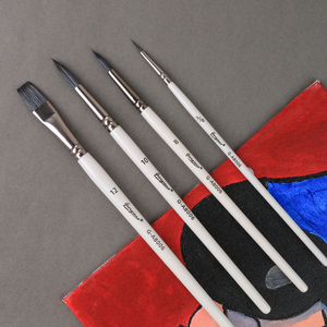 Giorgione – Lot de 5 pinceaux à manche en bois et poils en nylon pour peinture à l'huile, aquarelle, acrylique et <span class=keywords><strong>gouache</strong></span> – Idéal pour artistes - Product Image 5