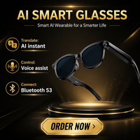 Lunettes Intelligentes de Traduction Instantanée IA avec Double Caméra 5.3 et Monture Métallique pour la Communication en Voyage