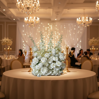 Centre de table de mariage moderne de luxe en soie toucher réel, amovible, pour allée, banc, chaise, arrangement floral, pelouse, église, banquet