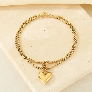 สร้อยข้อมือชุบทอง18K ทำจากสแตนเลสสตีลกันน้ำจี้เครื่องรางสำหรับผู้หญิงของขวัญงานปาร์ตี้ - Product Image 3