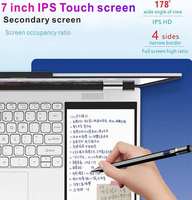 Portátil Empresarial Súper Económico N150 de Pantalla Dual de 15.6 Pulgadas + 7 Pulgadas, Windows 11 Pro, Computadora Portátil Intel con Teclado Inglés Retroiluminado