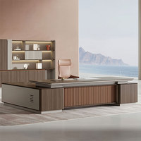 Bureau de direction moderne de luxe avec armoire de rangement et serrure à code pour mobilier de bureau de PDG ou de directeur 2,4m 2,6m 2,8m 3,2m