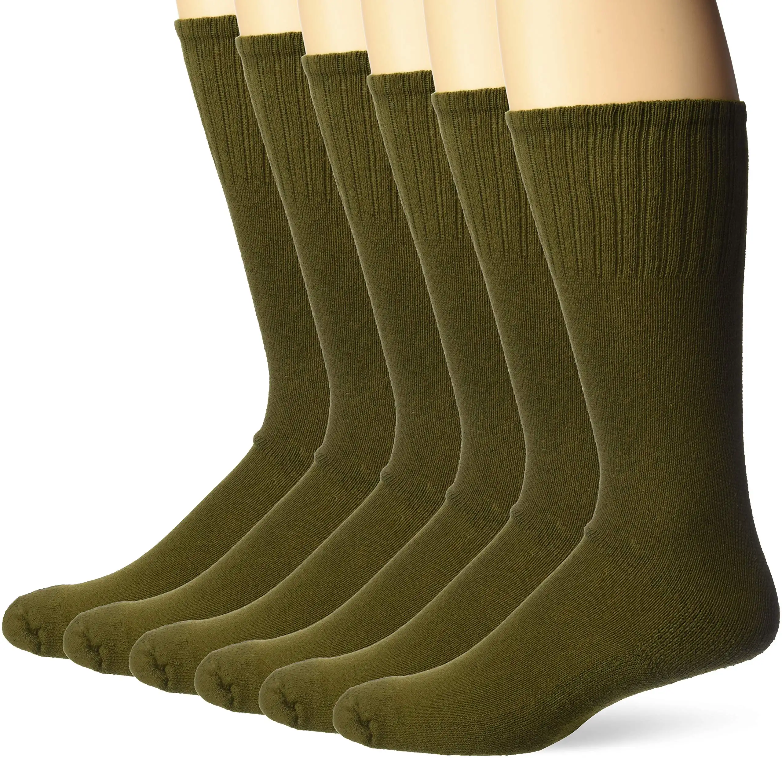 Men's Uniform All Season Rib Top Crew Boot Socks 12 Pairs Men Cotton Rich Solid Sporty Socks