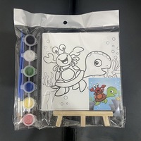 Tableau de coloriage en bois carré 15x15 cm à peindre soi-même, motif dessin animé, vente en gros usine