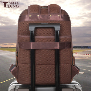 Tiding Genuine Leather 15.6-inch Laptop <b>Backpack</b> Men Durable Travel <b>Backpack</b> - Product Image 2