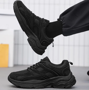 Scarpe da uomo Casual Athleisure traspiranti da <span class=keywords><strong>donna</strong></span> comode <span class=keywords><strong>Sneakers</strong></span> <span class=keywords><strong>nere</strong></span> per la primavera autunno inverno-versatili alla moda - Product Image 4