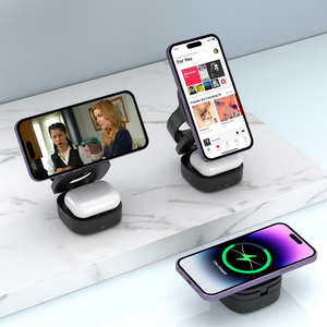 2025 último GaN 15W cargador rápido inalámbrico inteligente portátil 5 en 1 estación multifunción para <span class=keywords><strong>iPhone</strong></span> <span class=keywords><strong>reloj</strong></span> inteligente Dc tipo-c OTP/OPV - Product Image 2