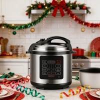 Olla Arrocera Eléctrica de Alta Calidad de 4L/5L/6L con Control de Temporizador Digital, Revestimiento Antiadherente, Acero Inoxidable, Pantalla LED, Clase A+