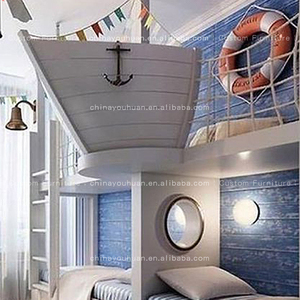 Mediterranean Style Kids Bunk Bed <strong>Pirate</strong> Ship Themed Boys Bed Custom Personalized Solid Wood Children's Room <strong>Furniture</strong> - Product Image 4
