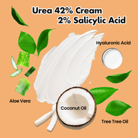 Crème pour les pieds à 2% d'acide salicylique et 40% d'urée pour éliminer les callosités et les peaux mortes, soin des pieds, exfoliation, élimination des peaux mortes, pour les talons gercés