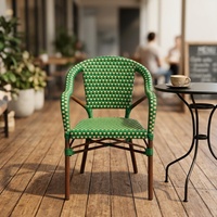 Chaise de jardin en rotin avec structure en aluminium pour restaurant français, café, bar - Légère, imperméable et écologique