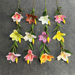 Fleur artificielle en soie de lys, taille moyenne, imperméable, pour mariage, décoration intérieure, accessoires de photographie - Product Image 2