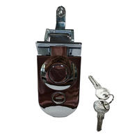 Verrou à ressort à poussée télescopique réglable en alliage de zinc-aluminium - Quincaillerie noire/chrome pour porte/armoire de camping-car, bateau et caravane