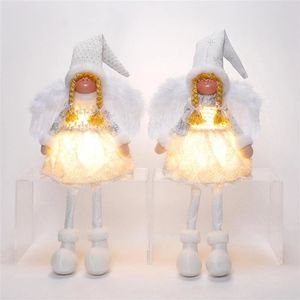 ชุดตุ๊กตานางฟ้าเรืองแสง 2 ชิ้น พร้อมไฟ LED อุ่นๆ สำหรับตกแต่งโต๊ะในช่วงวันหยุดฤดูหนาว - Product Image 6