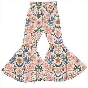 Nuovi <span class=keywords><strong>Pantaloni</strong></span> a Zampa d'Elefante a <span class=keywords><strong>Vita</strong></span> <span class=keywords><strong>Alta</strong></span> in Fibra di Bambù per Bambine, Stampa Floreale Vintage, Abbigliamento Quotidiano Alla Moda per Bambini, Motivo Personalizzabile - Product Image 5