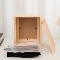 Ataúd Rectangular de Madera Maciza Hecho a Mano para Mascotas, con Marco para Fotos y Urna de Madera para Cenizas de Mascotas