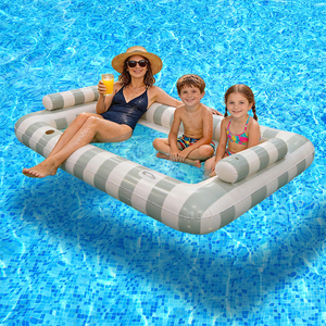 XLAN 87 " x 53 " Grand matelas flottant gonflable pour 2 personnes, <span class=keywords><strong>avec</strong></span> fond en filet rafraîchissant, robuste, pour <span class=keywords><strong>piscine</strong></span> - Product Image 6