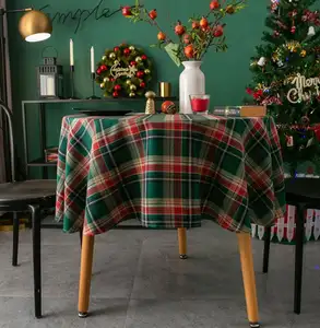 크리스마스 식탁보 직사각형 테이블 미국 스타일 테이블 천으로 티 테이블 커버 천으로 도매 132 인치 라운드 식탁보