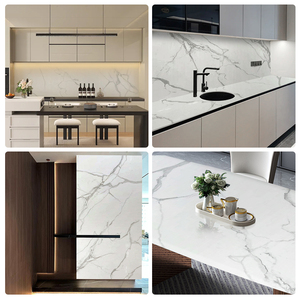 Thành Công calacatta loạt slab mô hình chảy trơn tru trên vàng mỏng dòng calacatta nhân tạo đá thạch anh sàn sàn đá cẩm thạch - Product Image 5