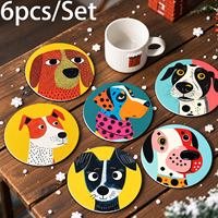 Sous-verre absorbant en forme de chien, résistant à la chaleur, tapis mignon pour animaux de compagnie, dessous de tasse à thé et à café, décoration de table pour la maison et la cuisine