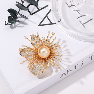 Broche de pérolas BOXUAN Broche de pérolas para mulheres com alfinetes de zircônias <span class=keywords><strong>DIY</strong></span> - Product Image 2