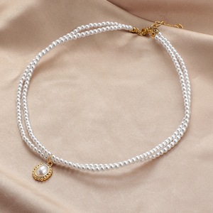 Nouveau Double Couches Perle Chaîne <span class=keywords><strong>Collier</strong></span> <span class=keywords><strong>Ras</strong></span> Du <span class=keywords><strong>Cou</strong></span> pour Femmes Mode <span class=keywords><strong>Femme</strong></span> <span class=keywords><strong>Collier</strong></span> Parti Cadeau Bijoux - Product Image 4