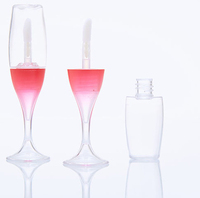 Mini verre à vin forme rouge brillant à lèvres transparent glaçure à lèvres tube vide peut être personnalisé logo