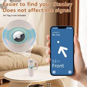 Anillo de Silicona para AirTag con Decoración Circular Metálica de la A a la Z para Accesorios de Vaso Stanley de 40 oz - Product Image 3