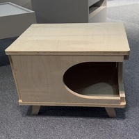 Table d'appoint 2-en-1 pour animaux de compagnie, table de chevet en forme de cœur pour chat, table d'appoint en MDF pour chat pour salon