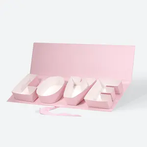 Pink Letter Box LOVE Flower Box Wedding Gift Box for Roses