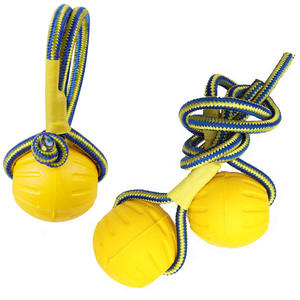 ของเล่นสุนัขแบบลูกบอลลอยน้ำ EVA พร้อมเชือก สำหรับเล่นดึงเชือกและฝึกสุนัข - Product Image 1