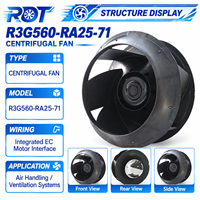 Ventilateur centrifuge de remplacement EC R3G560-RA25-71 à haut débit d'air, écoénergétique, de qualité commerciale, pour système de gestion thermique