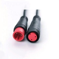 Connecteur de câble étanche pour vélo électrique, 2 broches, PVC, IP66, rose M8