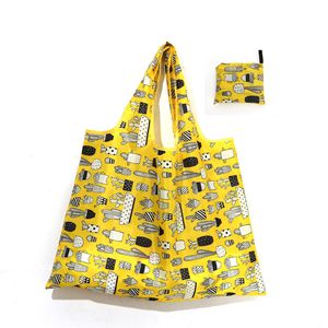 Playa viaje poliéster reciclable lavable reutilizable plegable bolsa de compras impermeable respetuoso con el medio ambiente bolsa de compras - Product Image 3