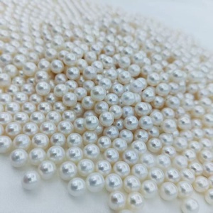 6,5-7,5mm 5A calidad Color blanco Natural brillo perla de agua dulce al por mayor perlas redondas sueltas cuentas naturales para la fabricación de joyas - Product Image 4