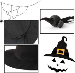 Poliéster Lujo Halloween Otros accesorios de ropa para mascotas Mago negro Sombrero de bruja Mascota Perro gato Disfraz Cosplay - Product Image 4