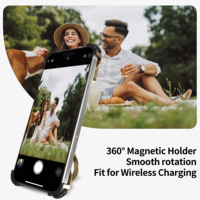 Funda Magnética de Aluminio sin Marco para iPhone 17 15 16 Pro Max con Protección de 360° °   Soporte de Anillo para PC, Panel Trasero a Prueba de Golpes