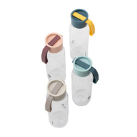 Bouteille d'eau en plastique minimaliste personnalisée de 550 ml sans BPA, écologique, avec sangle, pour boire directement, compatible eau bouillante, idéale pour les cadeaux d'affaires