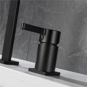 <span class=keywords><strong>Robinet</strong></span> à cascade à tube carré à <span class=keywords><strong>double</strong></span> trou à poignée unique, lavabo artistique, <span class=keywords><strong>sortie</strong></span> d'eau chaude et froide rotative pour salle de bain - Product Image 3