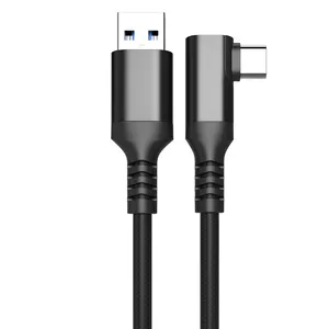 For quest link game cable 16ft long line data sync cable usb3.2 gen 1 usb type c 90 degree fast charging cable