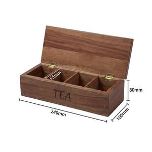 <span class=keywords><strong>Scatola</strong></span> per Tè in <span class=keywords><strong>Legno</strong></span> FSC Landy con Divisori, Organizzatore per Bustine di Tè a 4 Scomparti per Cucina, Hotel, Ufficio, Logo Personalizzato, Vendita all'Ingrosso - Product Image 2