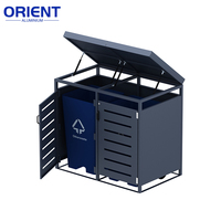 Couvercle de poubelle en aluminium personnalisable, résistant aux intempéries, armoire de rangement pour poubelle extérieure