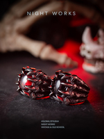 Bague en acier inoxydable de style gothique rétro européen et américain, couleur rouge sang de pigeon foncé, pour hommes et femmes, grande taille