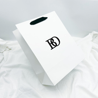 Sac en papier personnalisé avec logo imprimé, écologique, biodégradable, de luxe, pour vêtements, shopping, cadeaux, avec poignée en ruban