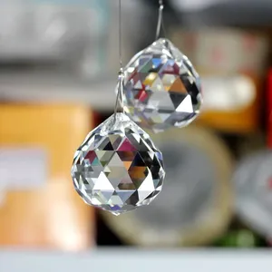 זכוכית פיאות קריסטל כדור נברשת תליית תליון תאורת כדור Diy אביזרים