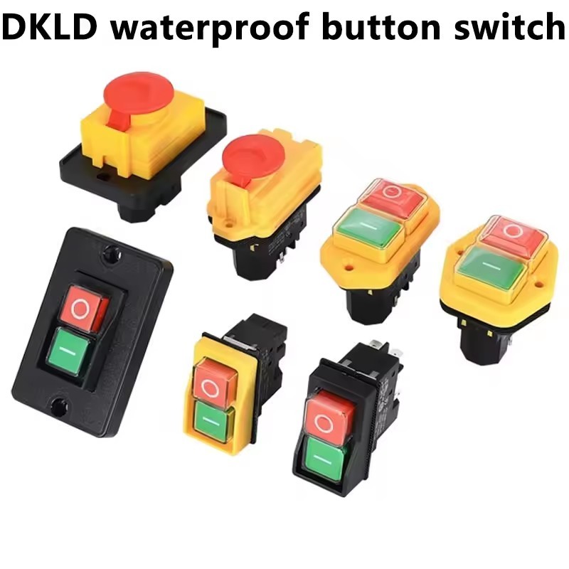 DKLD waterproof <strong>button</strong> switch YCZ3-A self-locking device DZ04 DZ05 DZ-6 electromagnetic switch <strong>button</strong> three-<strong>phase</strong> <strong>emergency</strong> <strong>stop</strong>