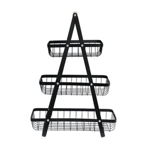 1/2/3-Tier Metal <b>Kitchen</b> <b>Storage</b> <b>Rack</b> with Handle Seasoning Bottle Organizer Cosmetic Makeup Bathroom Shelf for Vegetables - Product Image 2