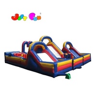Toboggan gonflable de videur de grand toboggan commercial de combos avec le parcours d'obstacles à vendre pour des enfants
