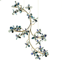 Or K9 Lustre En Cristal De Luxe Moderne Branche Cristal Fleur Lustre Plafonniers Pour Hôtel Villa