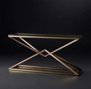 Elegant Empire <b>Console</b> <b>Table</b> Modern Design Glass Top Durable Frame for Living Room Bedroom Entryway Hotel or Commercial Space - Product Image 1